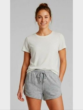 Dilisha Dolphin Hem Elastic Waist Lounge Shorts Gray Size L